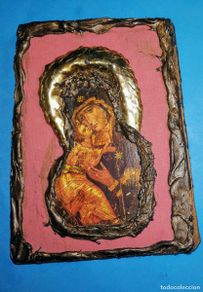 Kunst: VIRGEN DE VLADIMIR. ICONO RUSIA-UCRANIA. ENVIO CERTIFICADO INCLUIDO
